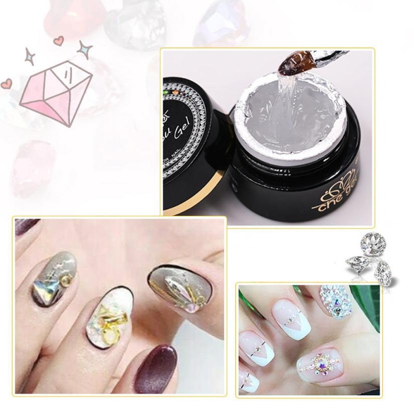 uv gel rhinestone pro soak off jewelry gems long lasting nail art clear glue  | Savvy Yep