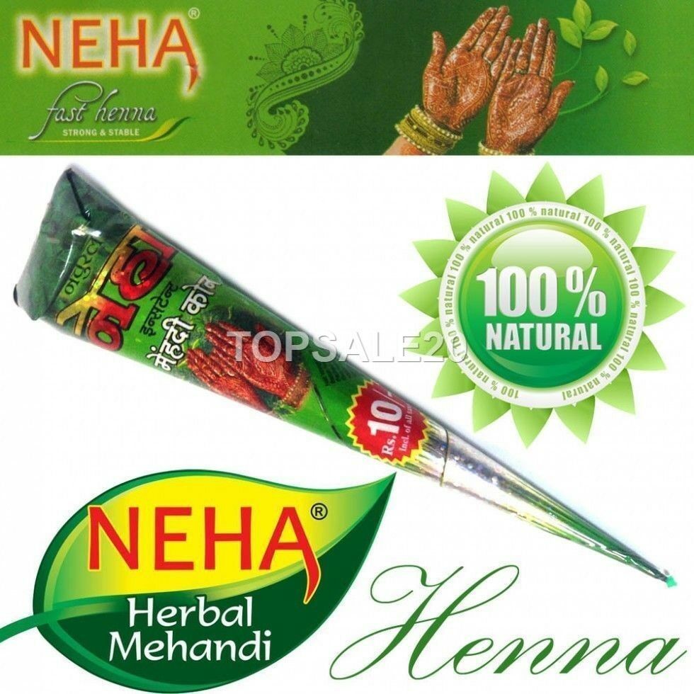 Organica Neha Henna Cones Pack of 12 Ready to Use Henna Paste India | Ubuy